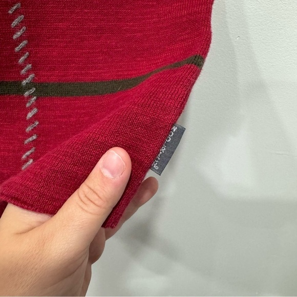 Woolrich Christmas Holiday Wool Vest Knit Red Full Zip Large - Picture 5 of 7